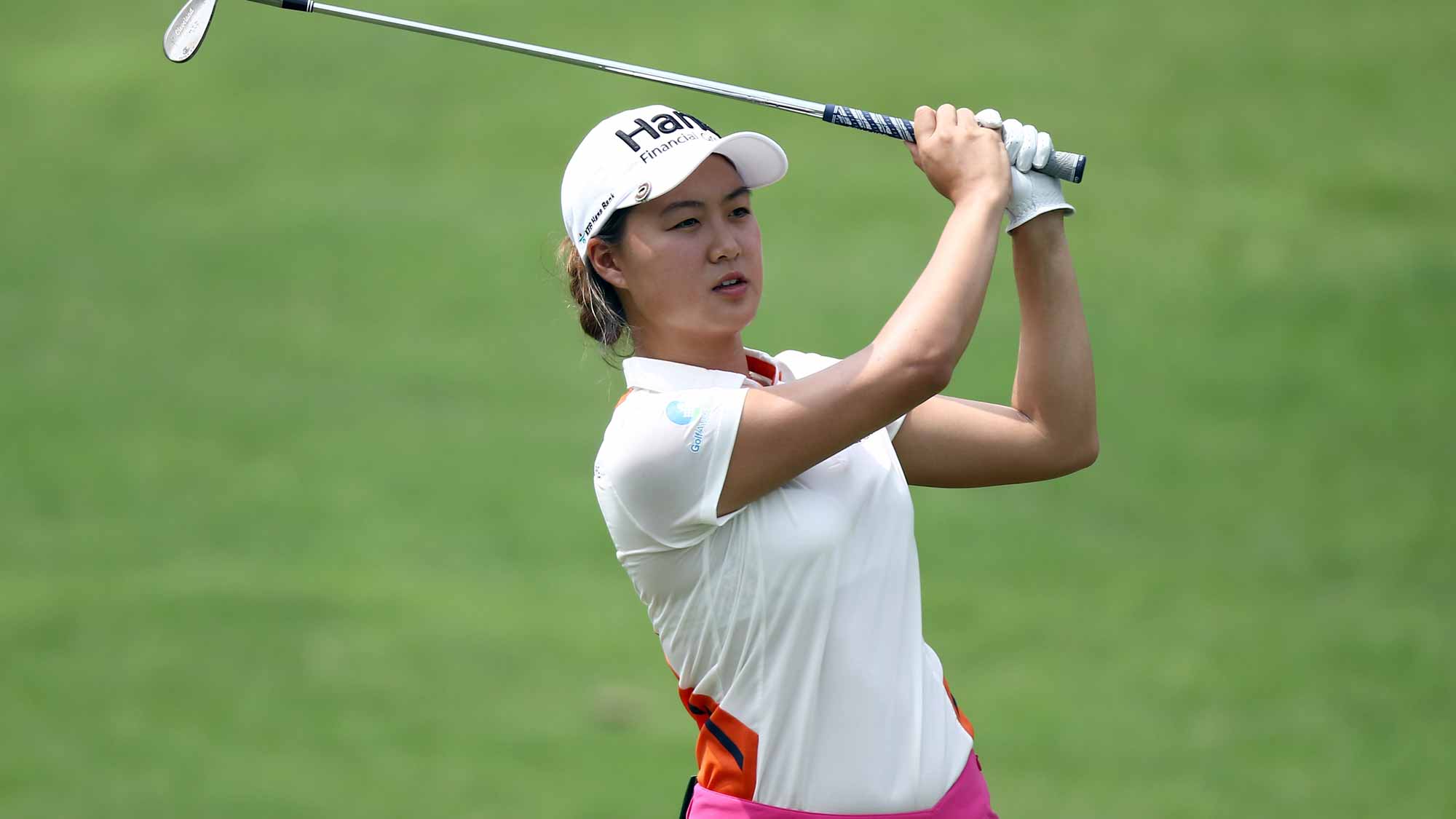 Minjee Lee of Australia plays her 2nd shot on the 2nd hole during round two of the Sime Darby LPGA Tour at Kuala Lumpur Golf & Country Club