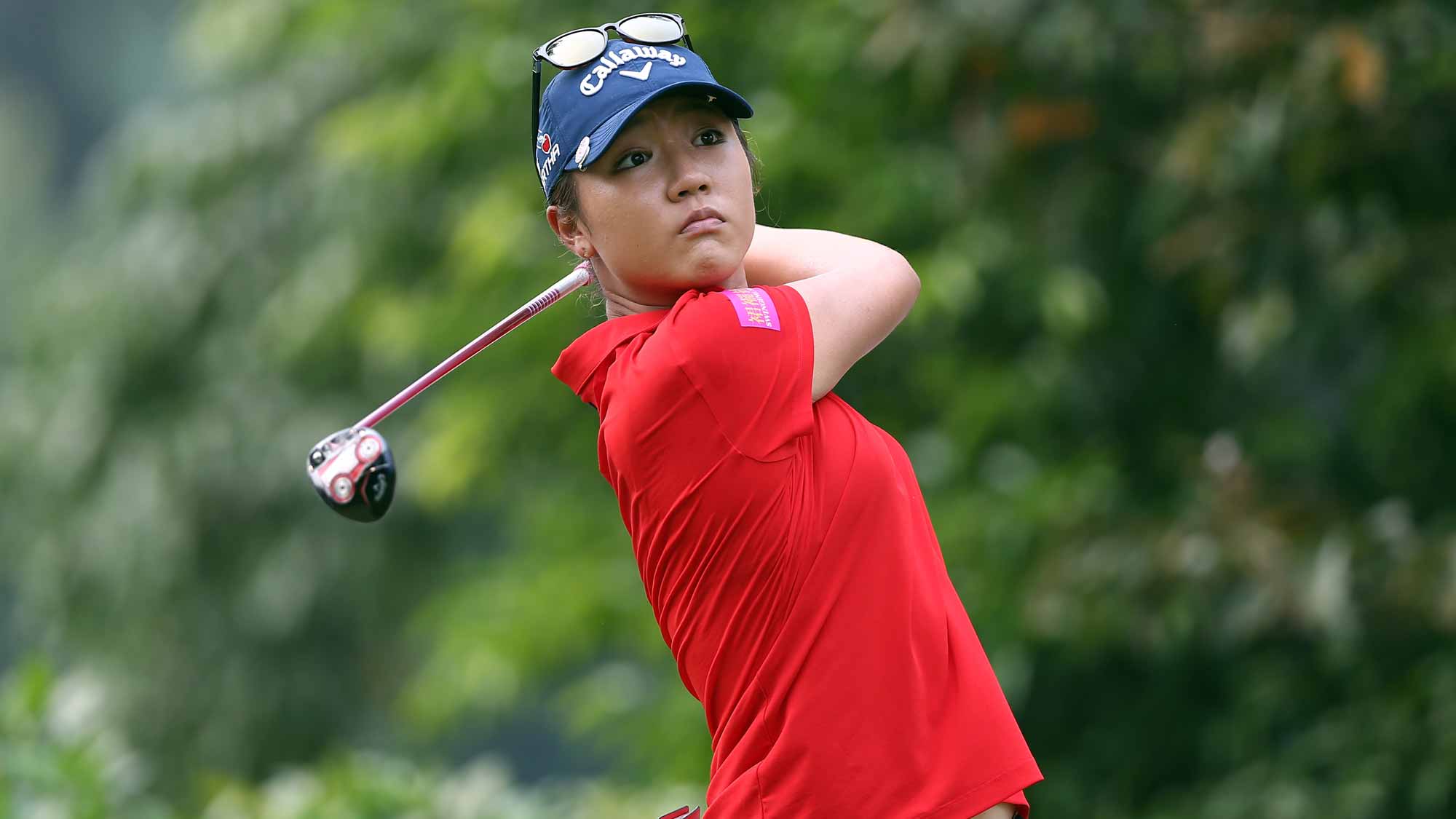  Lydia Ko of New Zealand watches her tee shot on the 4th hole during the final round of the Sime Darby LPGA Tour at Kuala Lumpur Golf & Country Club