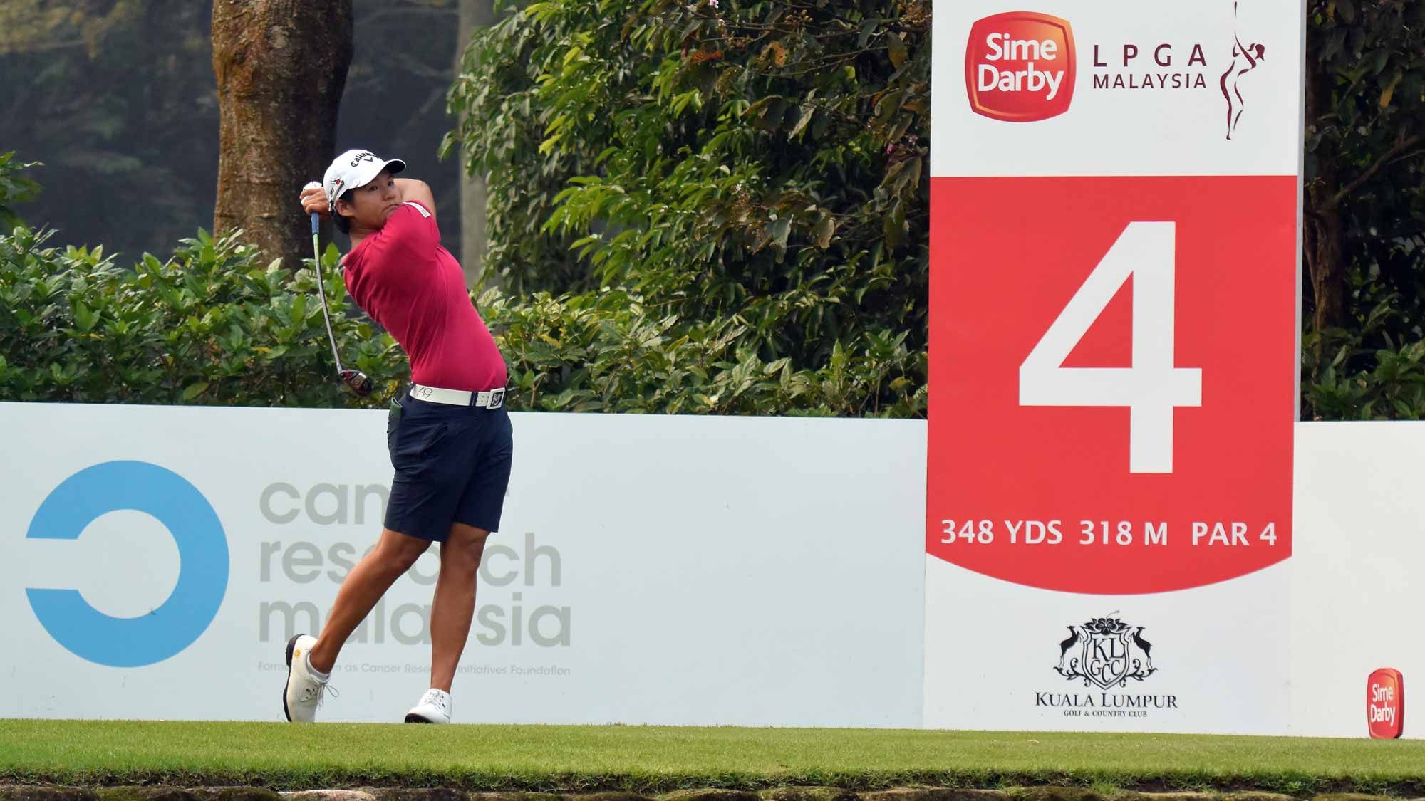 Yani Tseng of Chinese Taipei plays on the 4th hole during the final round of the Sime Darby LPGA Tour at Kuala Lumpur Golf & Country Club 
