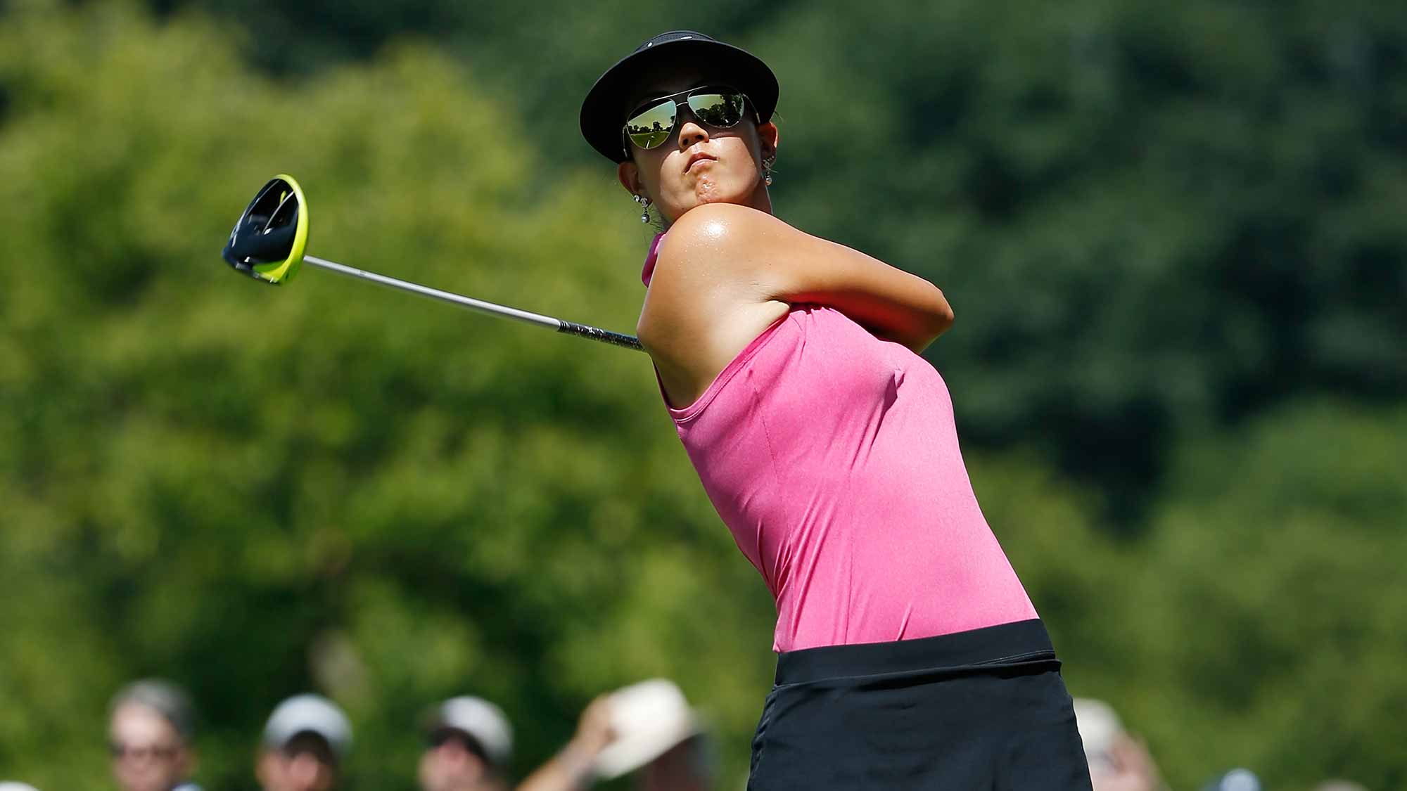 Michelle Wie of the United Staes hits her tee shot on the ninth hole during the third round of the U.S. Women's Open at Lancaster Country Club