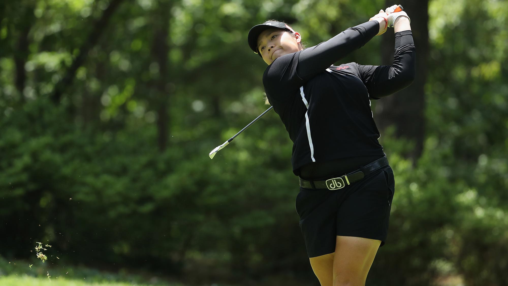 Ariya Jutanugarn of Thailand plays a tee shot on the second hole during the final round of the 2018 U.S. Women's Open