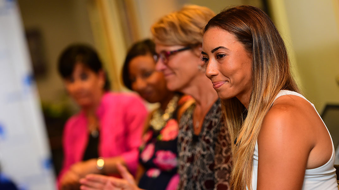 Cheyenne Woods takes part in the Women At The Top Of Their Game panel discussion
