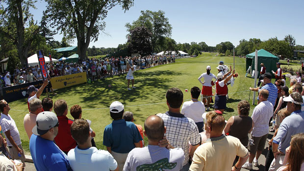 Fans watch Pernilla Lindberg