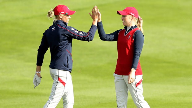 Ryann OToole and Morgan Pressel at 2011 Solheim Cup