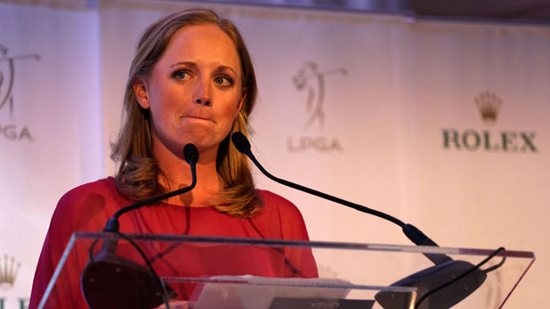Stacy Lewis at the Podium at the 2012 Rolex Awards Celebration