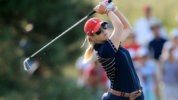 Paula Creamer during Friday Morning Foursome Matches at the Solheim Cup