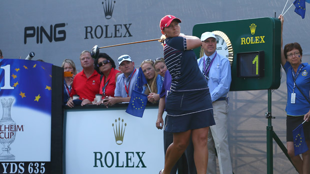 Angela Stanford during Friday Morning Foursomes Matches at the Solheim Cup