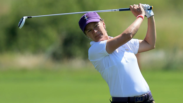 Catriona Matthew during the third day of practice at the Solheim Cup