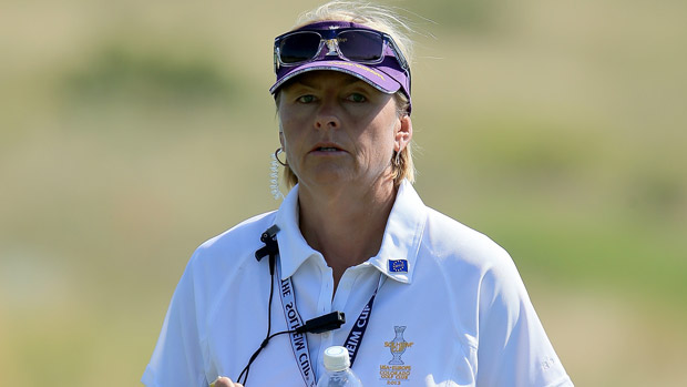 Liselotte Neumann during the third day of practice at the Solheim Cup