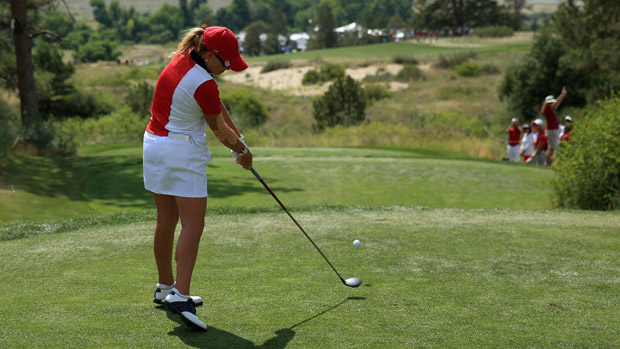 Cristie Kerr during the final day singles matches at the Solheim Cup