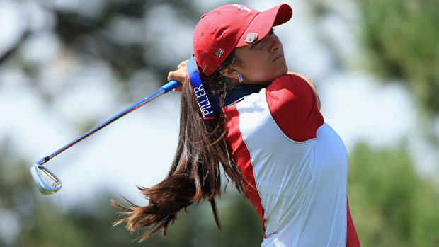 Gerina Piller during the final day singles matches at the Solheim Cup