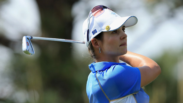 Beatriz Recari during the final day singles matches at the Solheim Cup