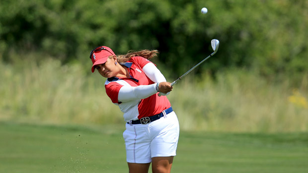 Lizette Salas during the final day singles matches at the Solheim Cup