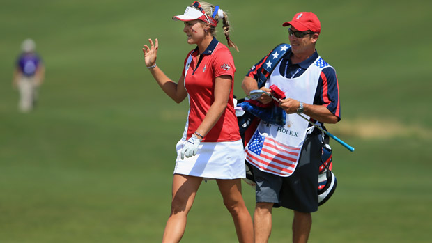 Lexi Thompson during the final day singles matches at the Solheim Cup