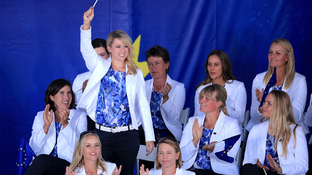 Jodi Ewart Shadoff during the Opening Ceremony of the 2013 Solheim Cup
