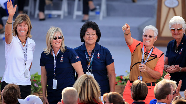 Former US Solheim Cup Team captains during the Opening Ceremony of the 2013 Solheim Cup