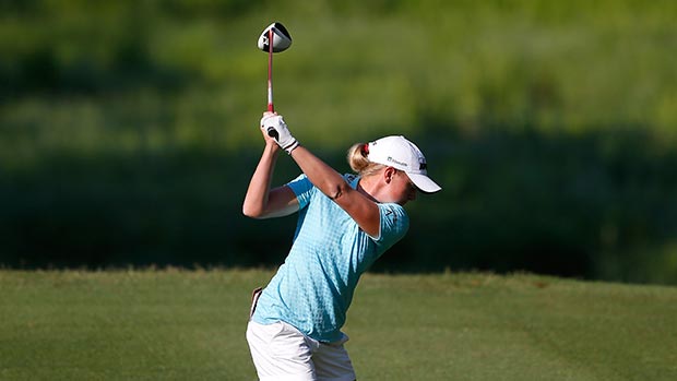 Stacy Lewis tees off the 10th tee during round one of the Airbus LPGA Classic presented by JTBC