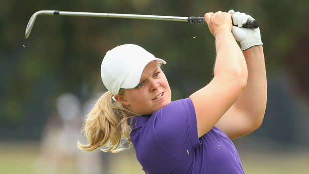 Caroline Hedwall during the second round of the 2014 ISPS Handa Women’s Australian Open