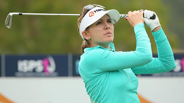 Sydnee Michaels during the first round of the 2014 ISPS Handa Women’s Australian Open