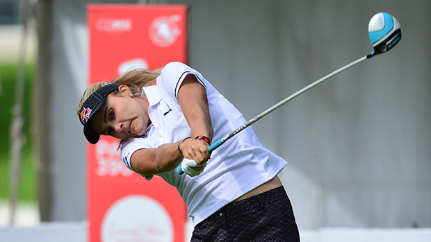 Lexi Thompson prior to the start of the Lorena Ochoa Invitational presented by Banamex
