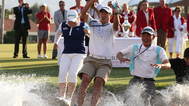 Inbee Park after winning the 2013 Kraft Nabisco Championship