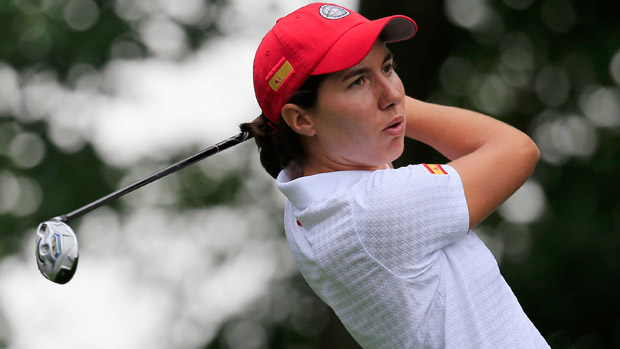 Carlota Ciganda during the first round of the International Crown