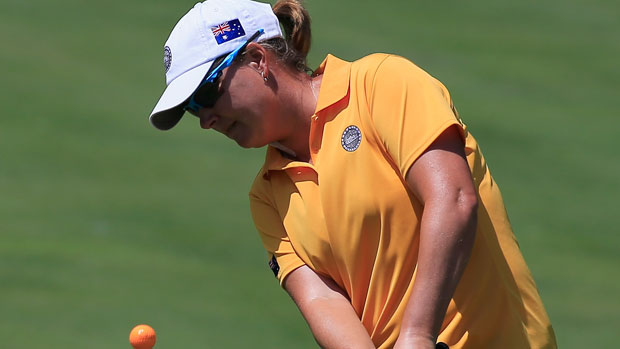 Lindsey Wright during Day 3 of the International Crown