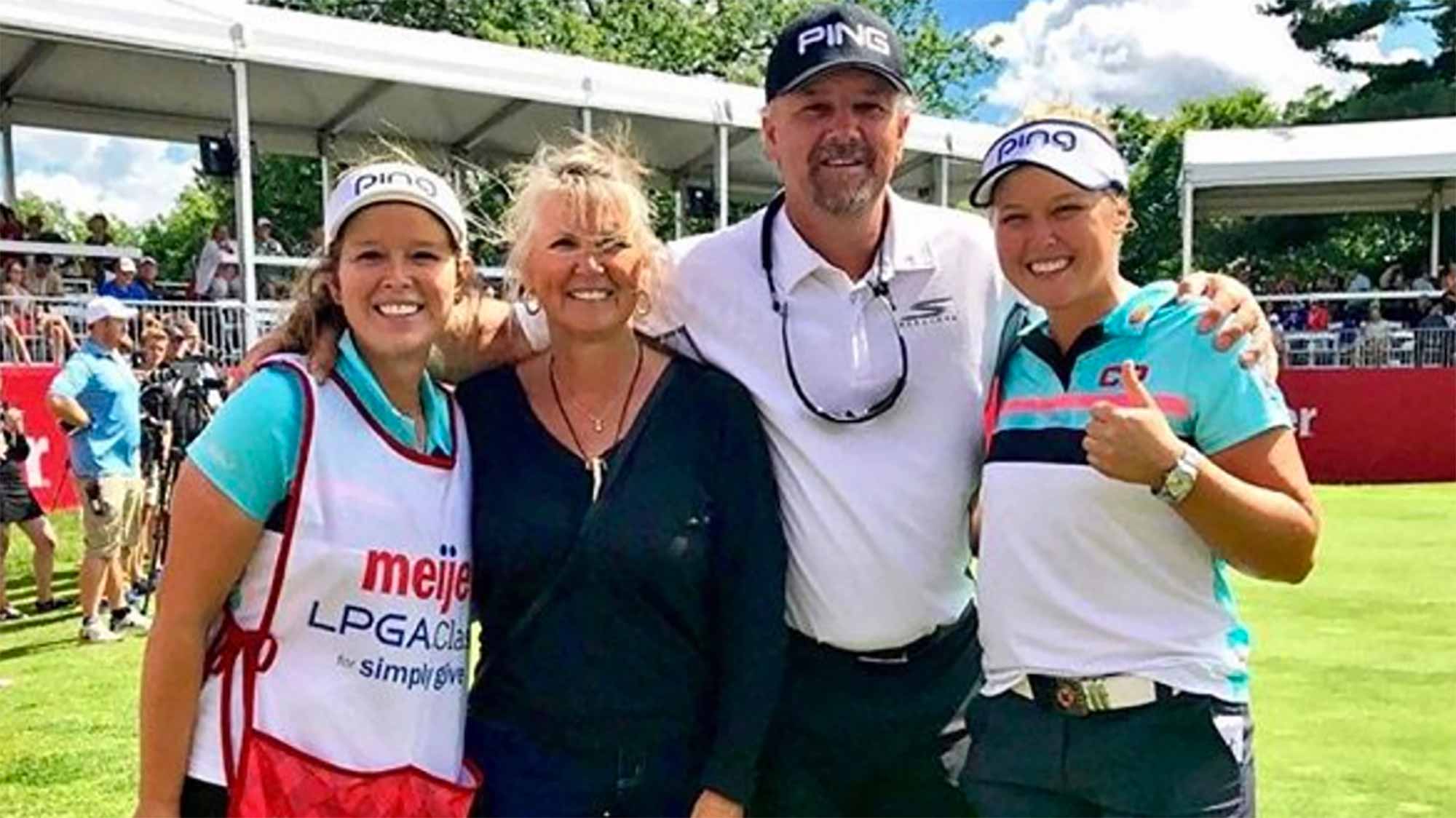 Brooke Henderson and Family After Her Victory at Meijer LPGA Classic for Simply Give