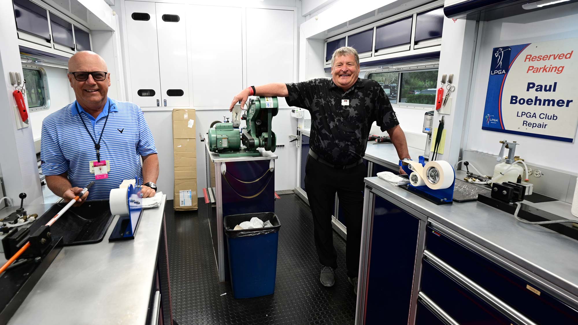 LPGA Club Repair Technician, Paul Boehmer (right) and Callaway’s LPGA Tour rep Barry Lyda