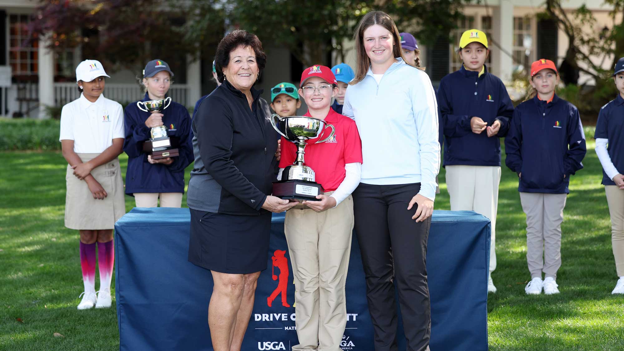 Lily Wachter with Nancy Lopez and Lottie Woad