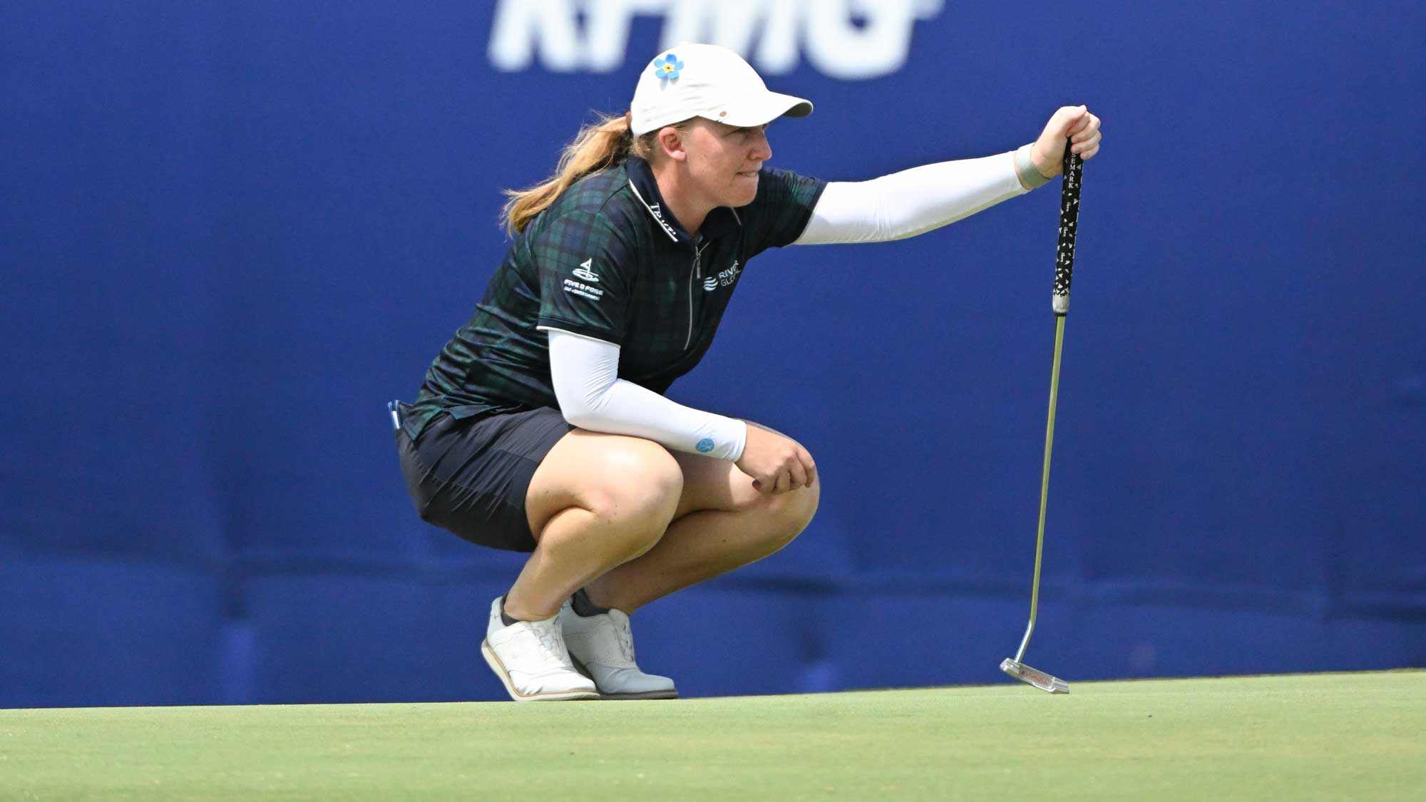 Gemma Dryburgh reads her putt during the first round of the KPMG Women's PGA Championship at Fields Ranch East at PGA Frisco on Thursday, June 19, 2025 in Firsco, Texas.