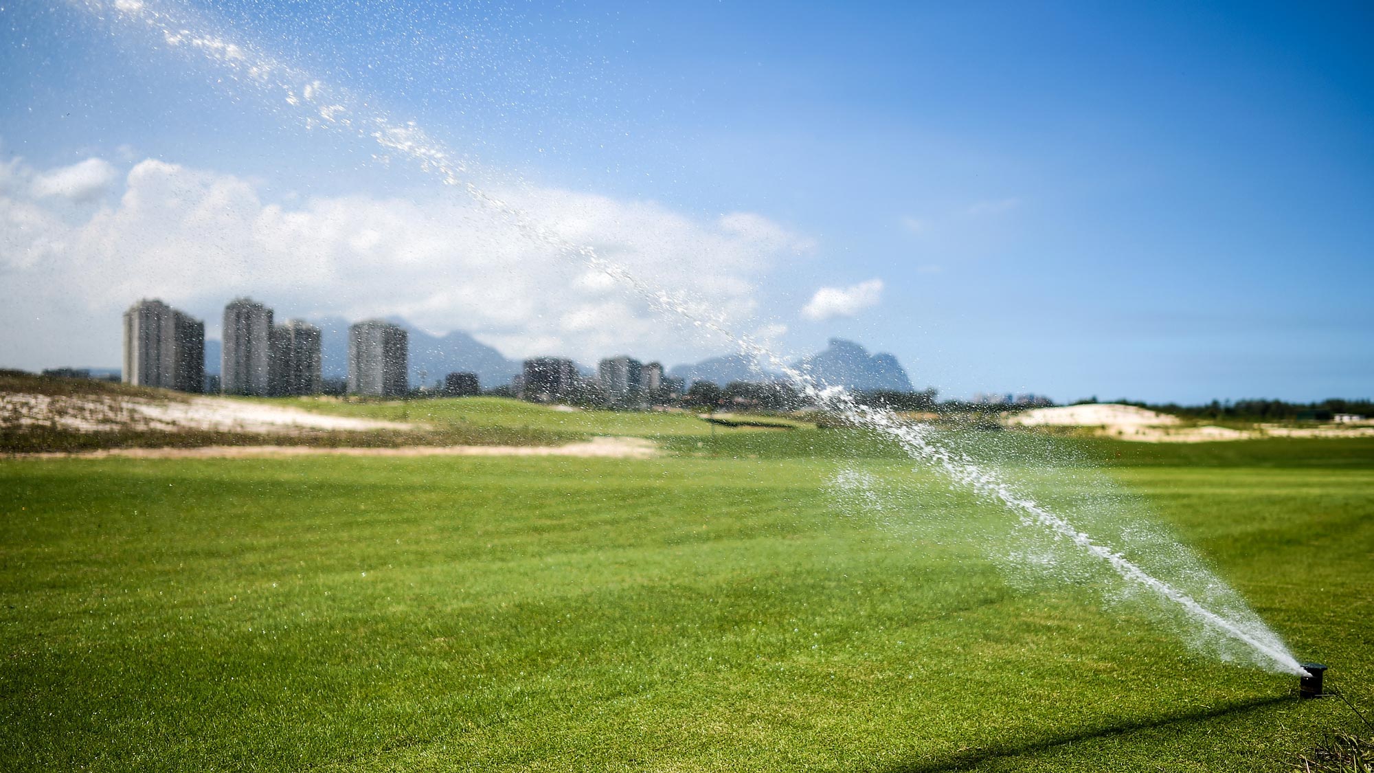 General view of the golf course for the Rio 2016 Olympic Games in the Barra da Tijuca neighborhood on July 6, 2015 in Rio de Janeiro, Brazil