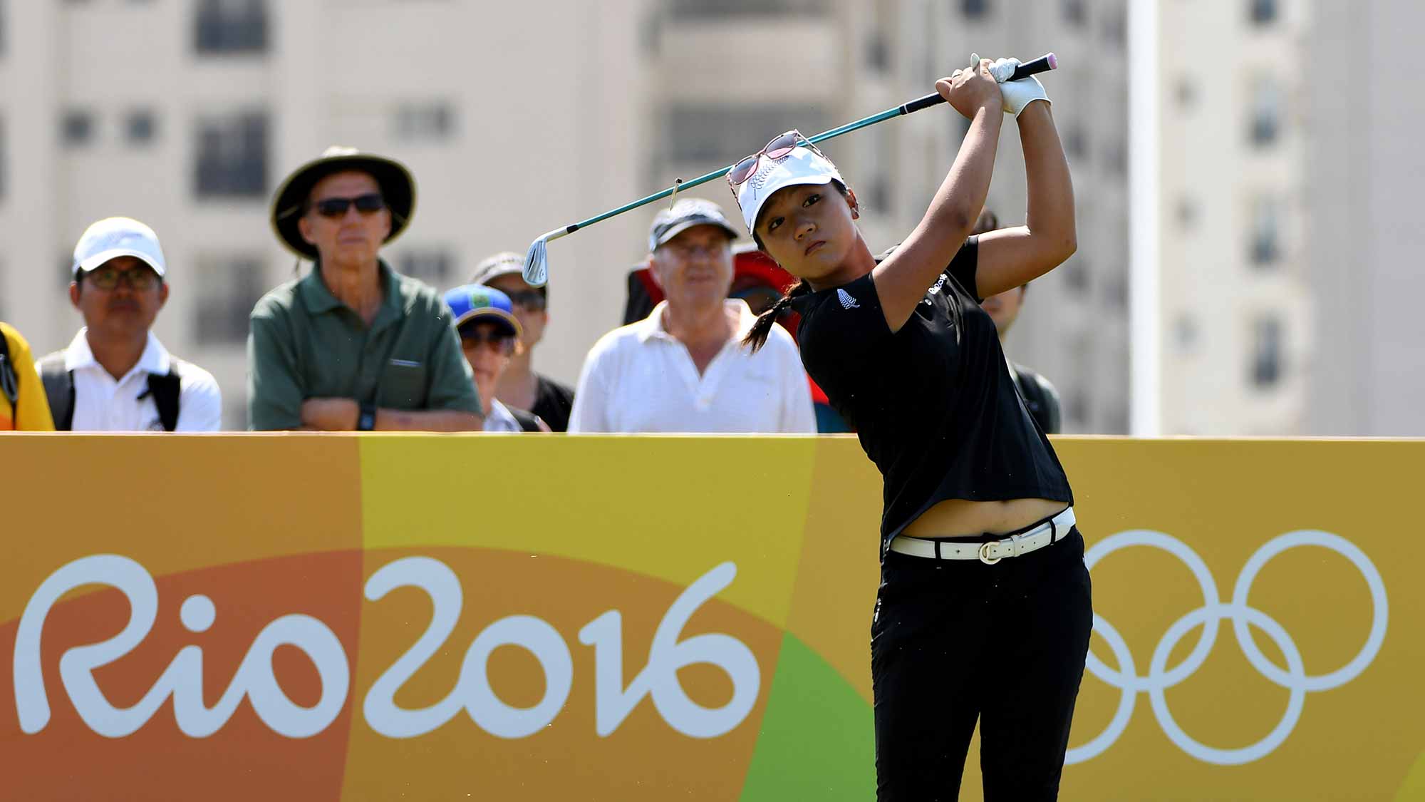 Lydia Ko of New Zealand in action during the second round of the Women's Individual Stroke Play golf on day 13 of the Rio Olympics at the Olympic Golf Course