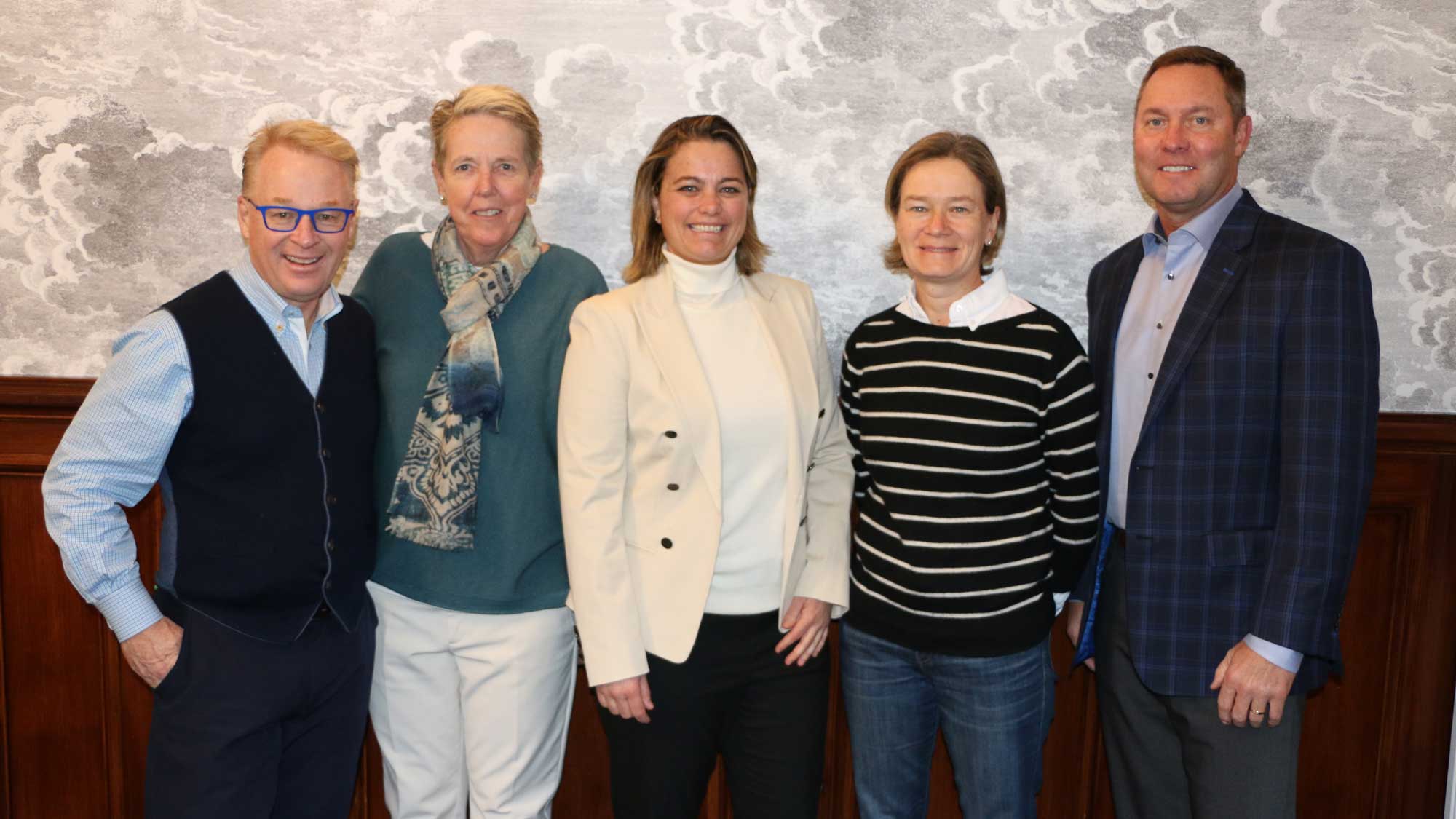 Left to right – Keith Pelley, Marta Figueras-Dotti, Alexandra Armas, Catriona Matthew, Mike Whan.
