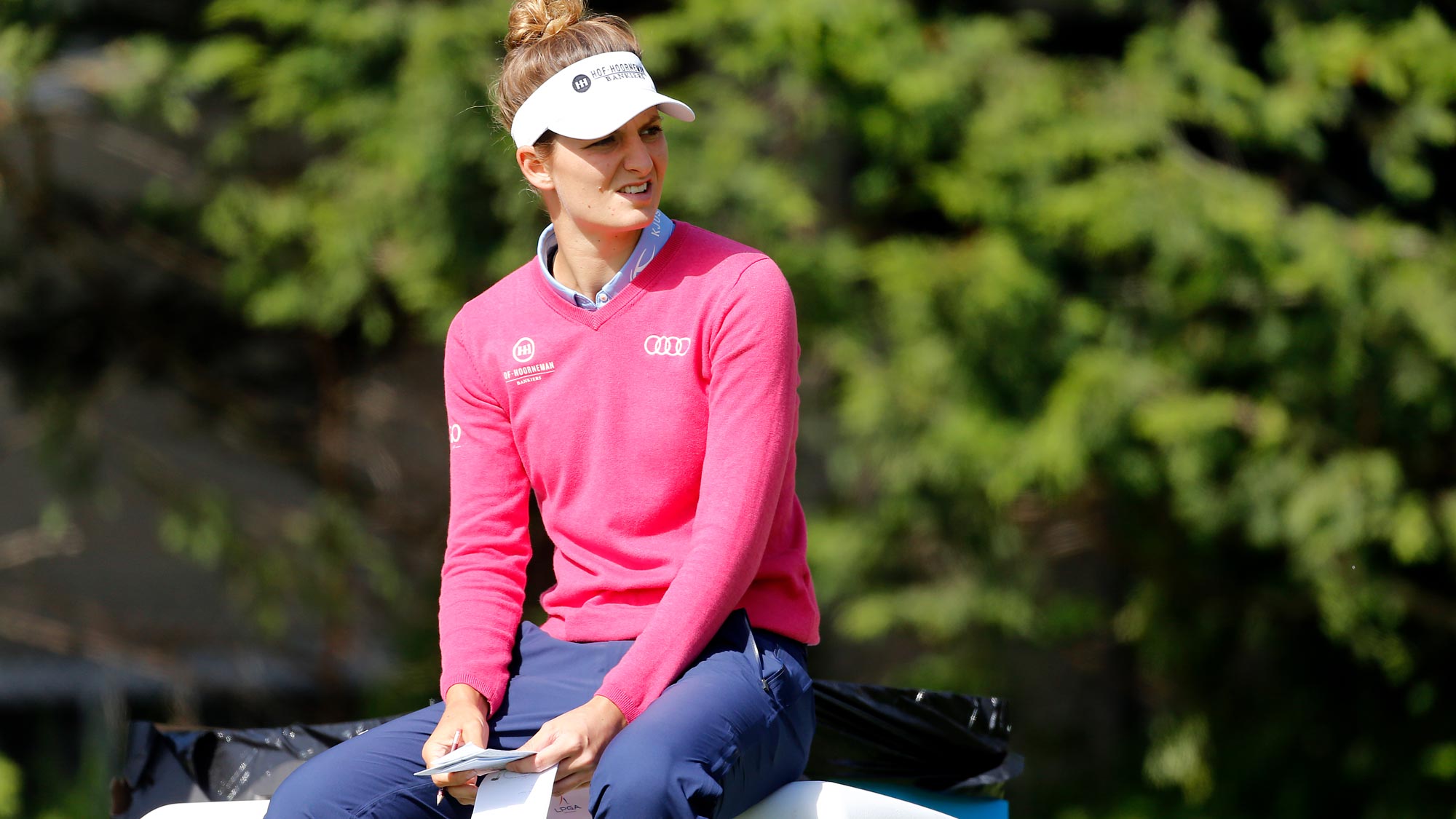 Anne van Dam of the Netherlands waits to hit on the 3rd hole during the second round of the LPGA Mediheal Championship