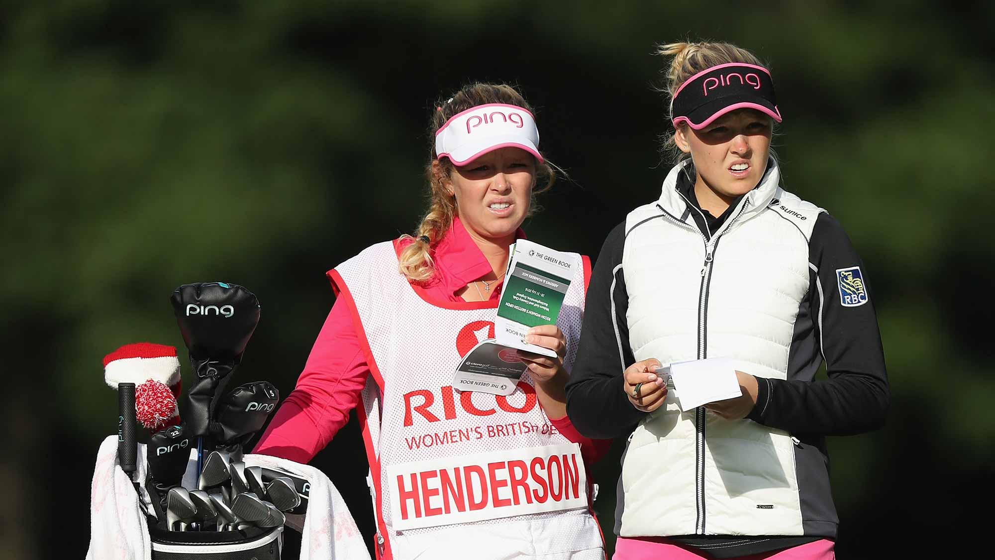 Brooke Henderson of Canada looks down the 3rd hole during the first round of the 2016 Ricoh Women's British Open