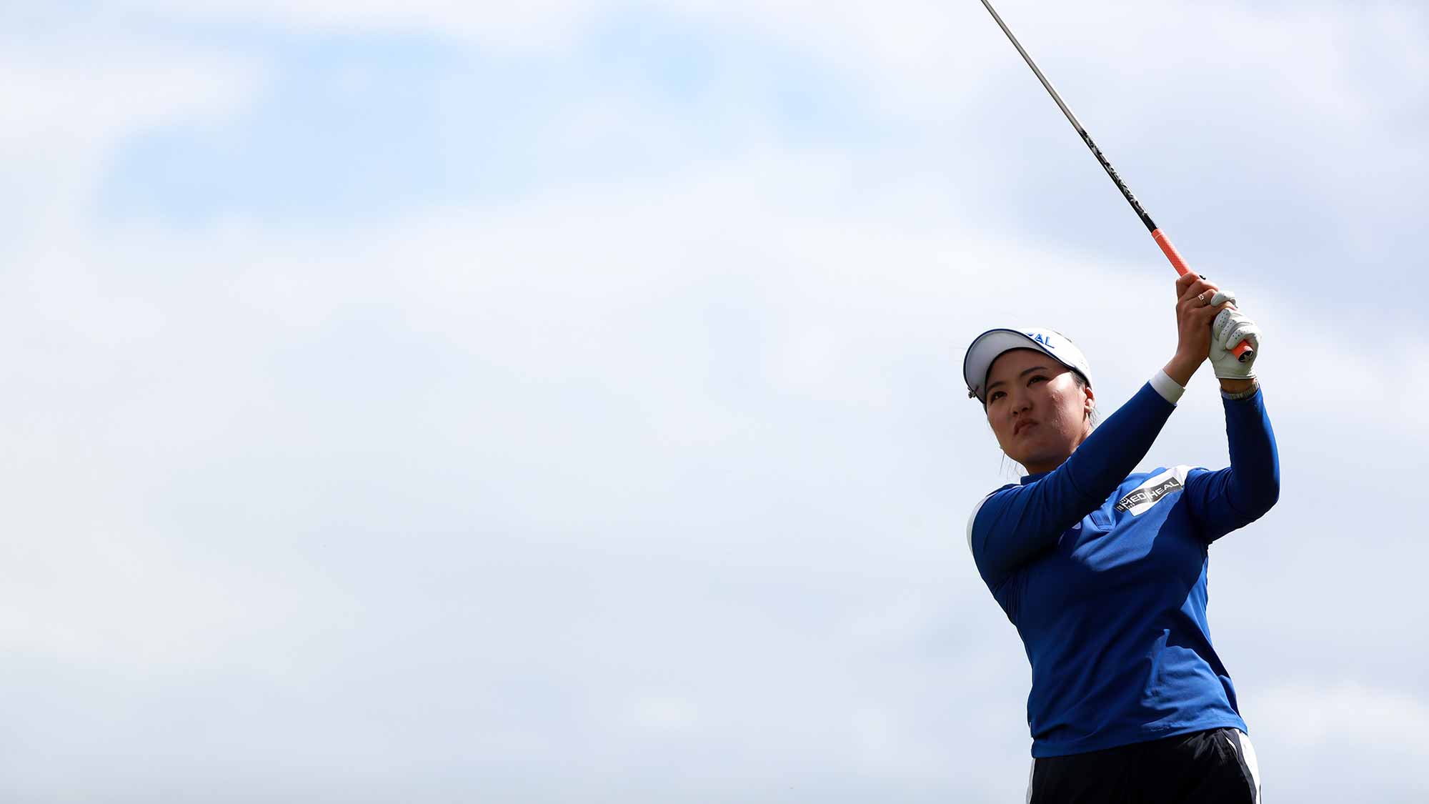 So Yeon Ryu of Korea tees off during a pro-am round prior to the Ricoh Women's British Open at Kingsbarns Golf Links 