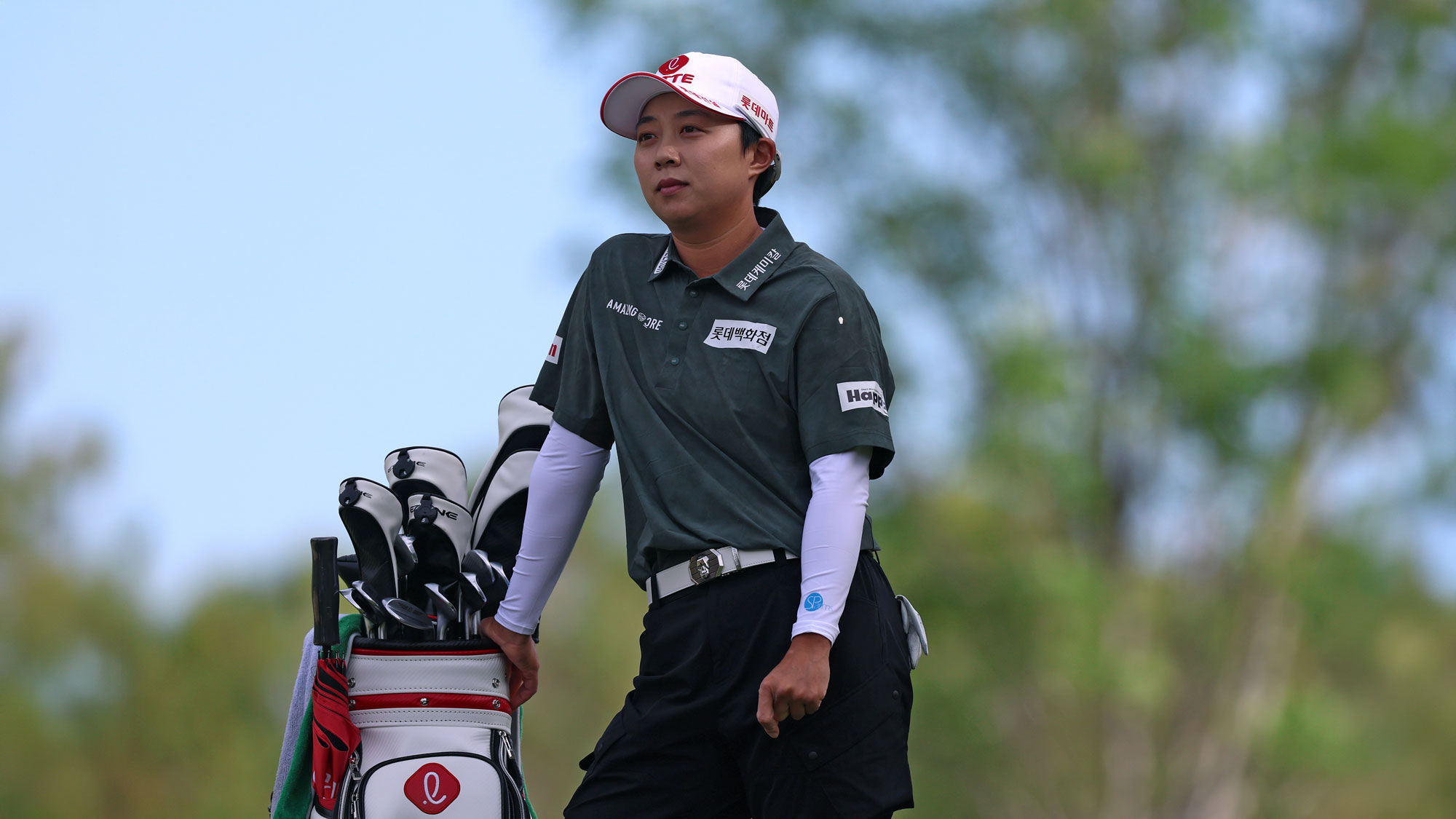 Hyo Joo Kim of South Korea looks on from the 13th tee during the first round of the Aramco Championship 2026 at Shadow Creek Golf Course on April 02, 2026 in Las Vegas, Nevada.