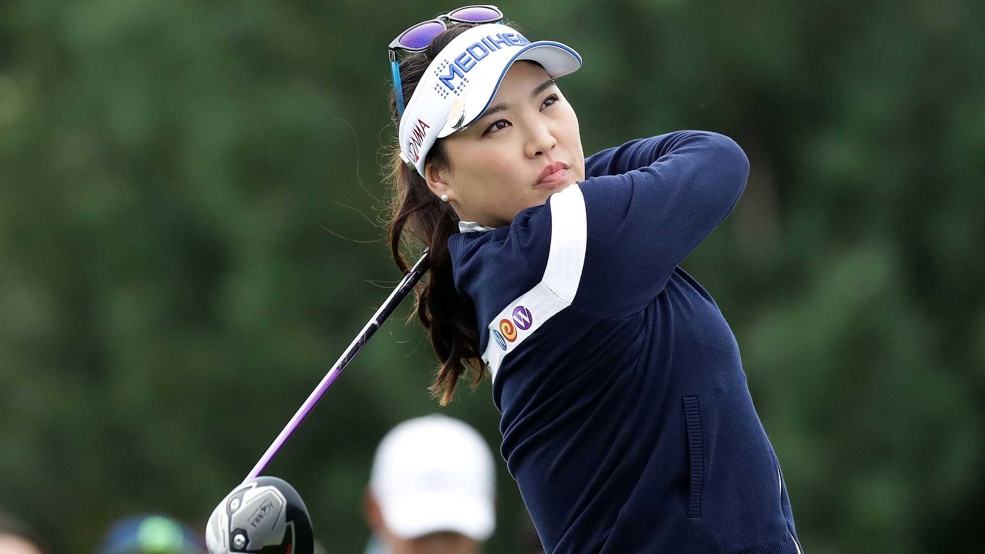 So-Yeon Ryu of South Korea plays a tee shot on the 2nd hole during the first round of the LPGA KEB Hana Bank Championship