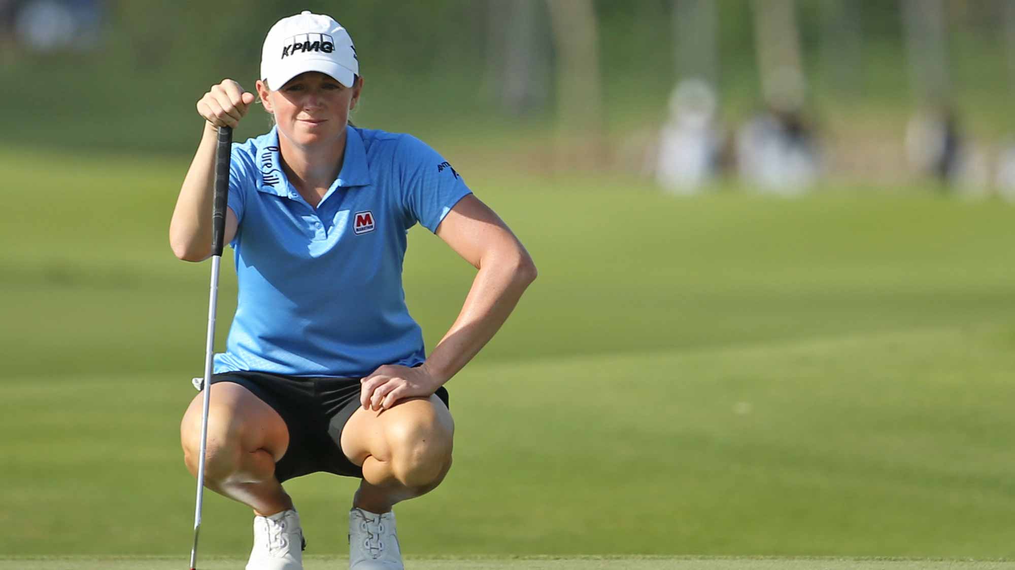 Stacy Lewis of the United States assesses the seventh green during round two of the Pure Silk Bahamas LPGA Classic