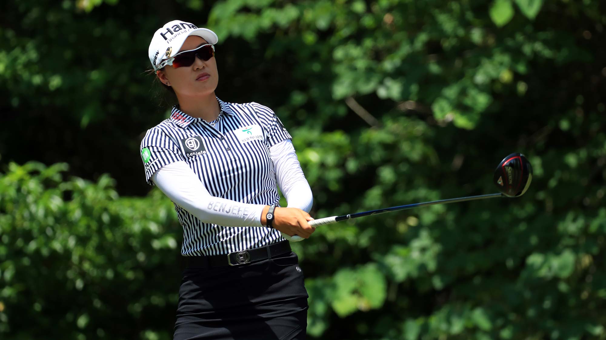 Minjee Lee of Australia watches her tee shot on the sixth hole during the second round of the Pure Silk Championship 
