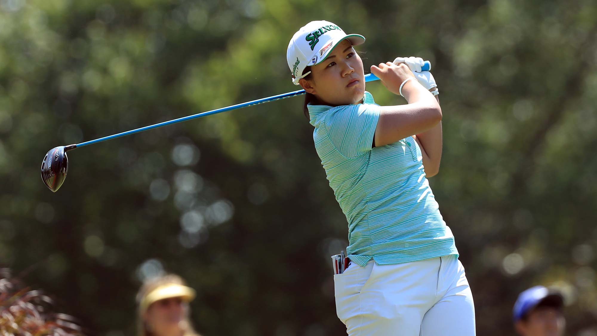 Nasa Hataoka of Japan hits her tee shot on the third hole during the final round of the Pure Silk Championship