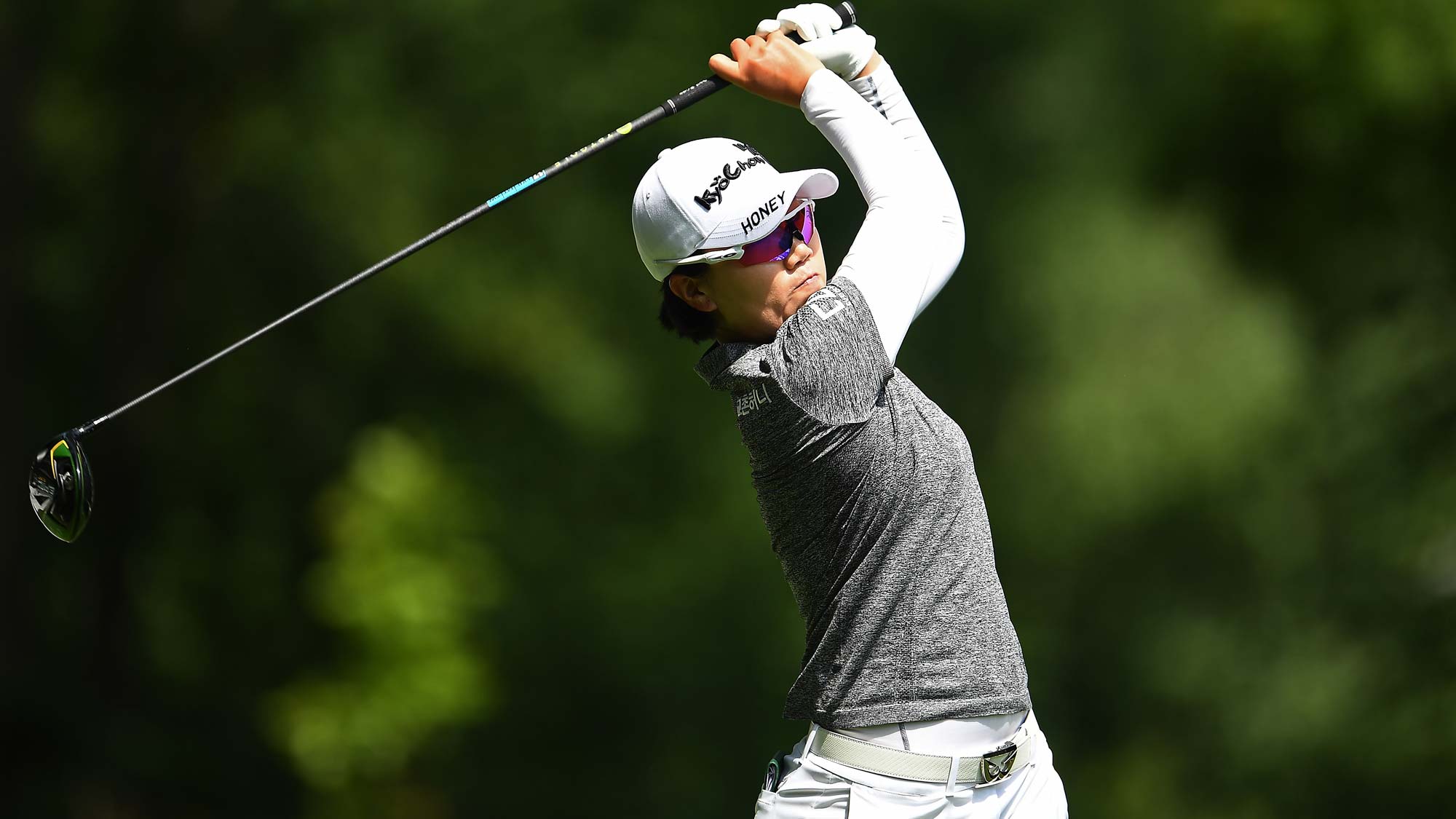Jeong Eun Lee of Korea hits her tee shot on the third hole during the first round of the Thornberry Creek LPGA Classic