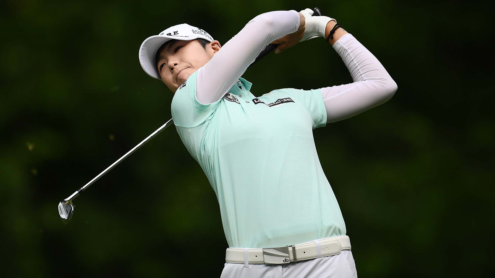 Sung Hyun Park of Korea hits her tee shot on the second hole during the first round of the Thornberry Creek LPGA Classic