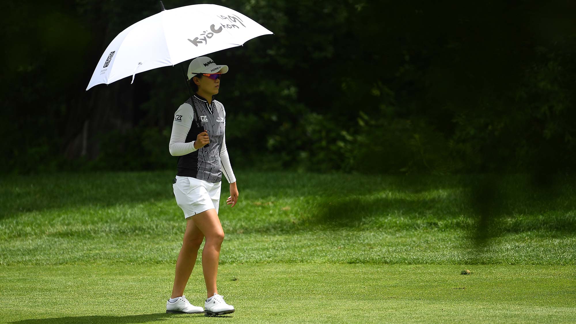 Jeong Eun Lee of the Republic of Korea walks down the first fairway during the second round of the Thornberry Creek LPGA Classic
