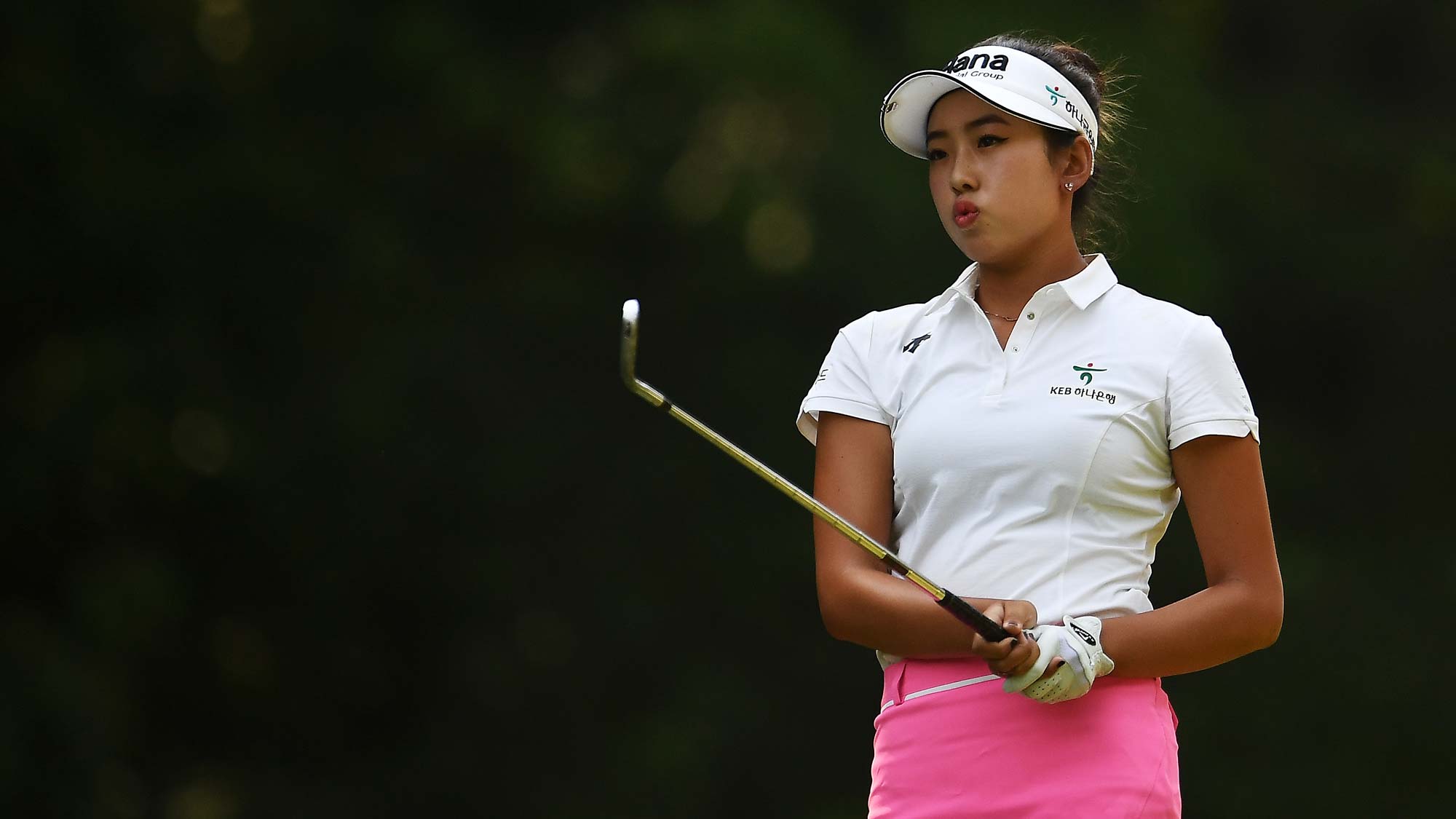 Yealimi Noh hits her tee shot on the second hole during the third round of the Thornberry Creek LPGA Classic