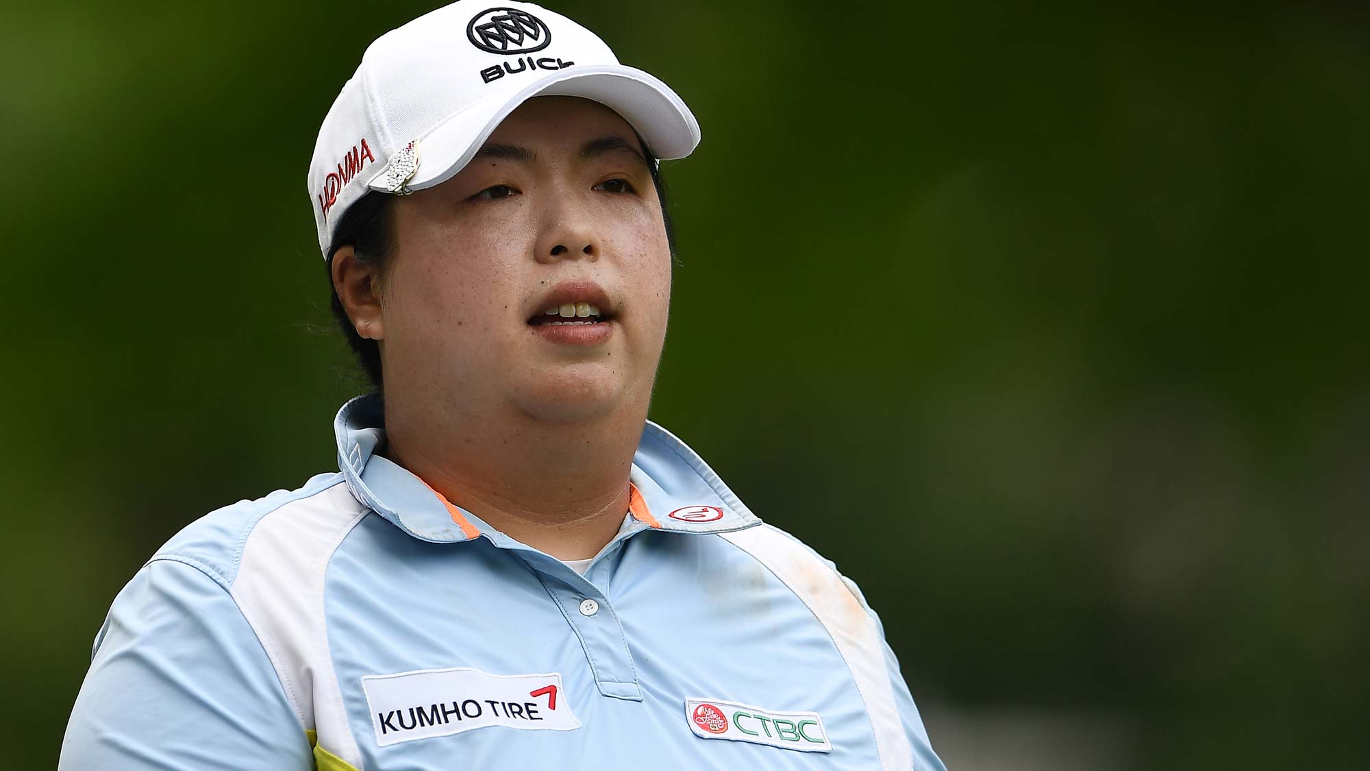 Shanshan Feng of China walks off the third tee during the final round of the Thornberry Creek LPGA Classic