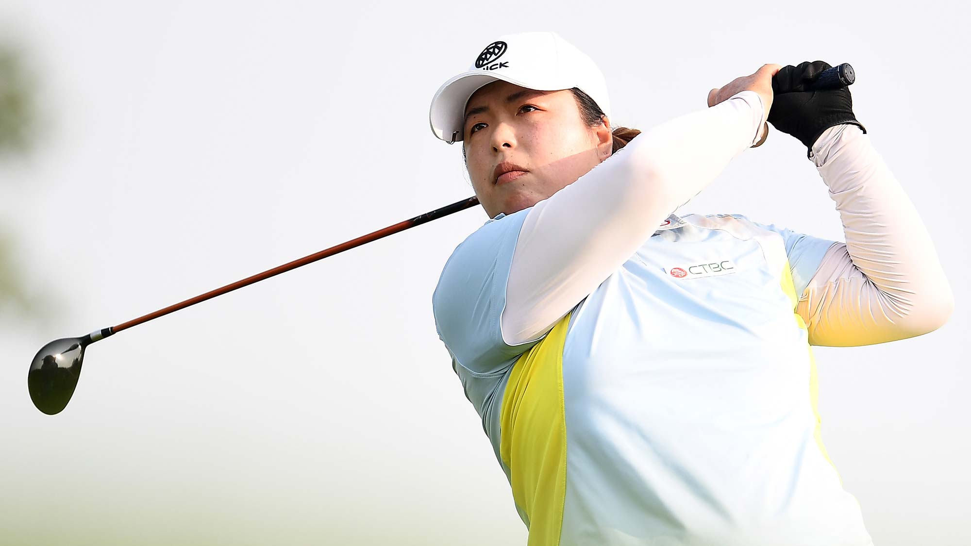 Shanshan Feng of China hits her tee shot on the 16th hole during the final round of the Thornberry Creek LPGA Classic