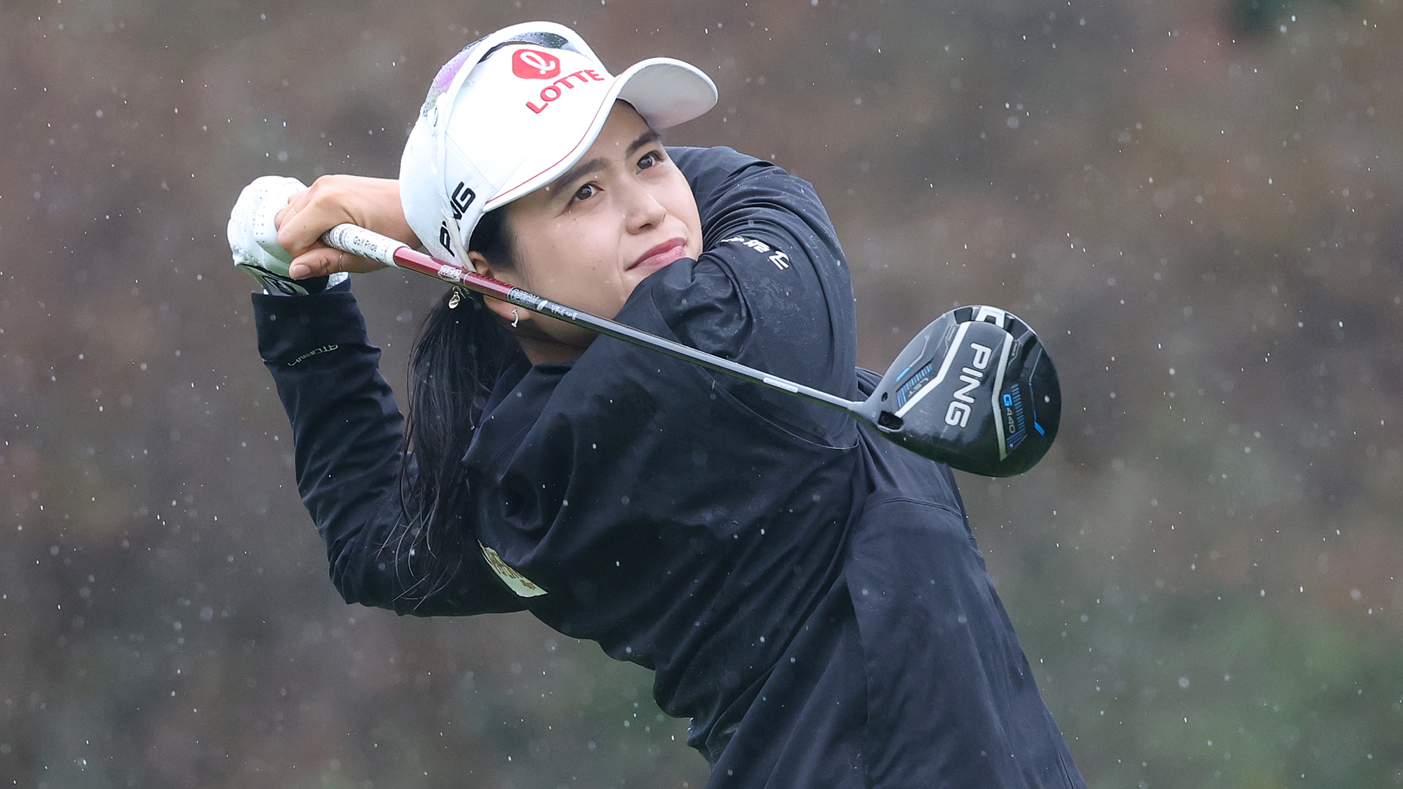 Hye-Jin Choi of South Korea plays a shot from the sixth tee during the final round of the BMW Ladies Championship 2026 at Pine Beach Golf Links on October 25, 2026 in Haenam, South Korea.