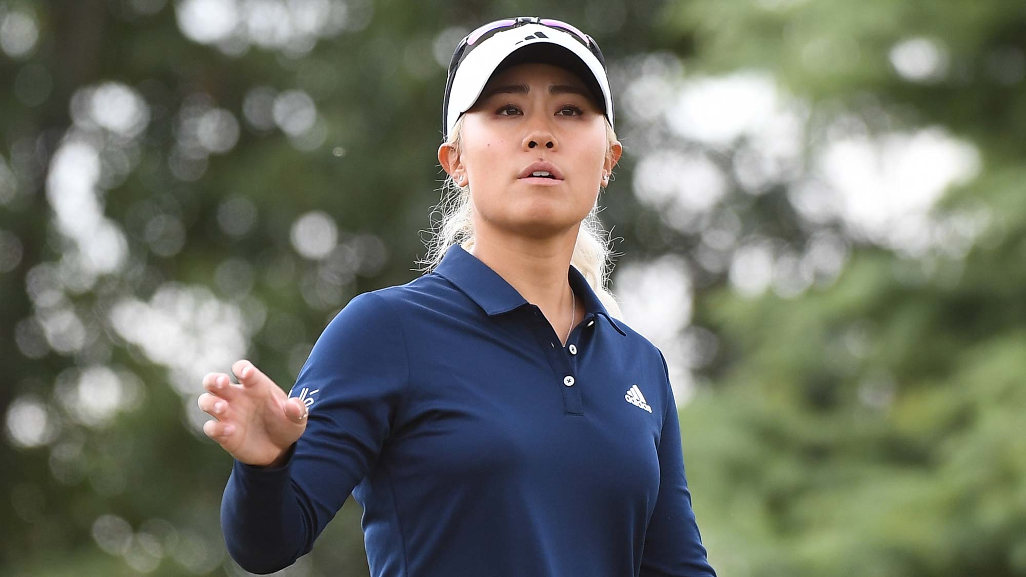 Danielle Kang of the United States plays a shot during the second round of the Buick LPGA Shanghai 